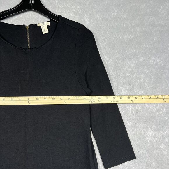 Forever 21 Ponte Shift Dress Women’s Medium Black 3/4 Sleeve Rayon Blended - Picture 3 of 8